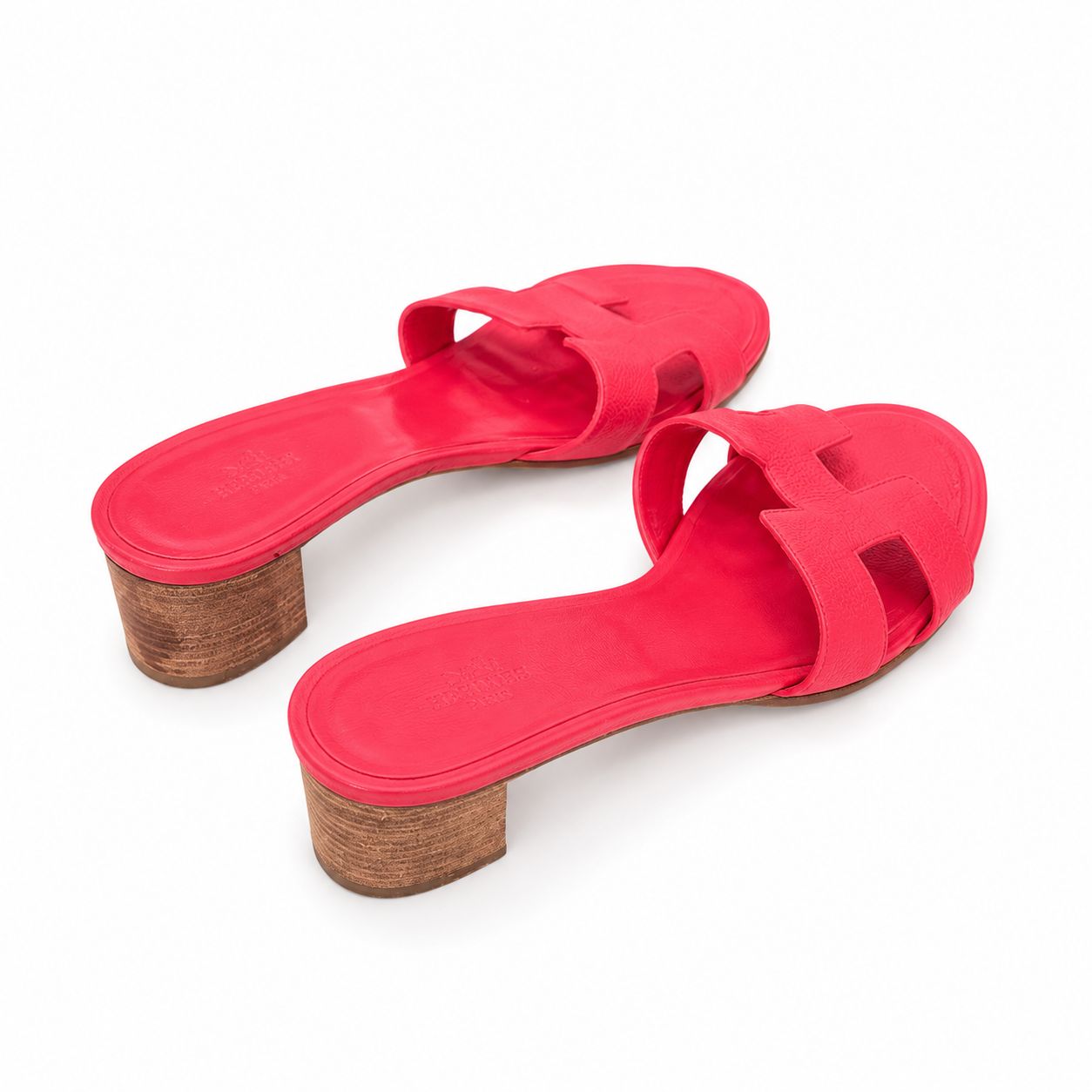 HERMÈS - SANDALS OASIS RED EPSOM LEATHER SIZE 41 EU
