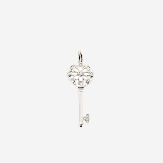 TIFFANY & CO - PENDANT KEY DIAMOND 18K WHITE GOLD