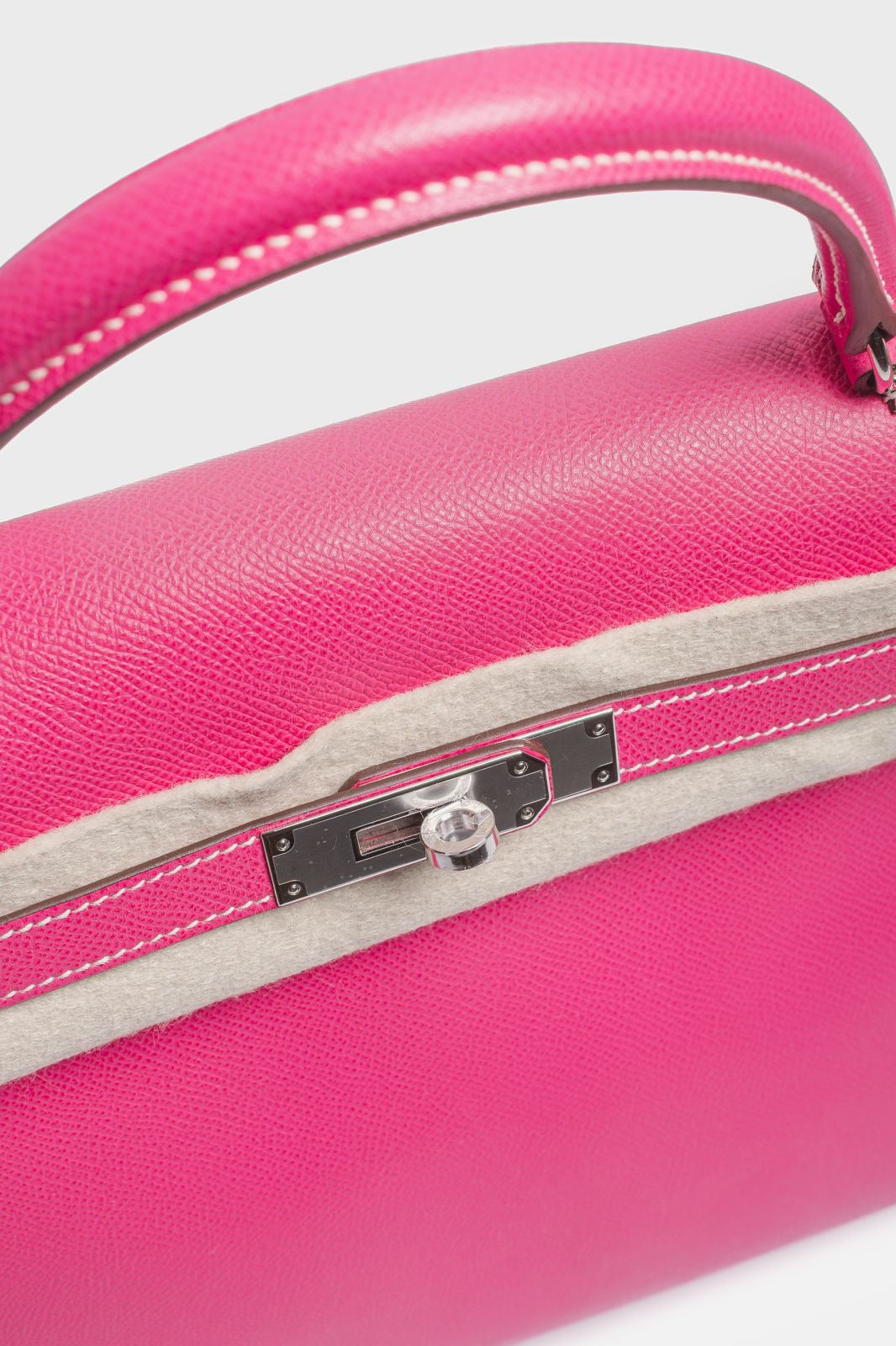 HERMÈS - *RARE* KELLY 35 EPSOM LEATHER ROSE TYRIEN SILVER HARDWARE