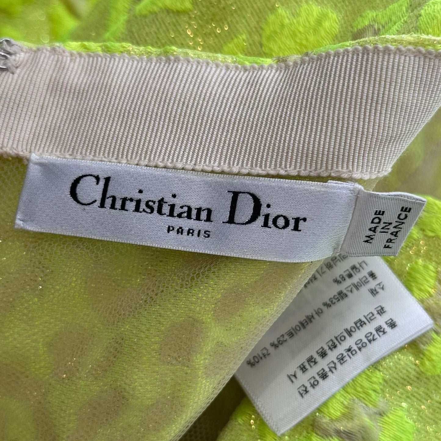 DIOR - DRESS COCKTAIL LEOPARD PRINT YELLOW SIZE 36 FR