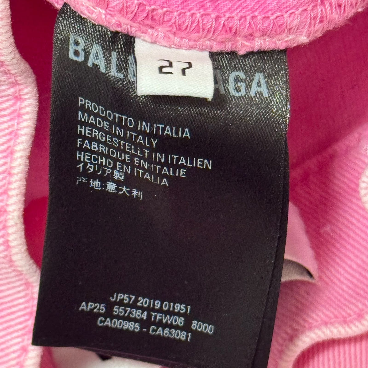 BALENCIAGA - JEANS DENIM SKINNY PINK STRETCH COTTON SIZE 27