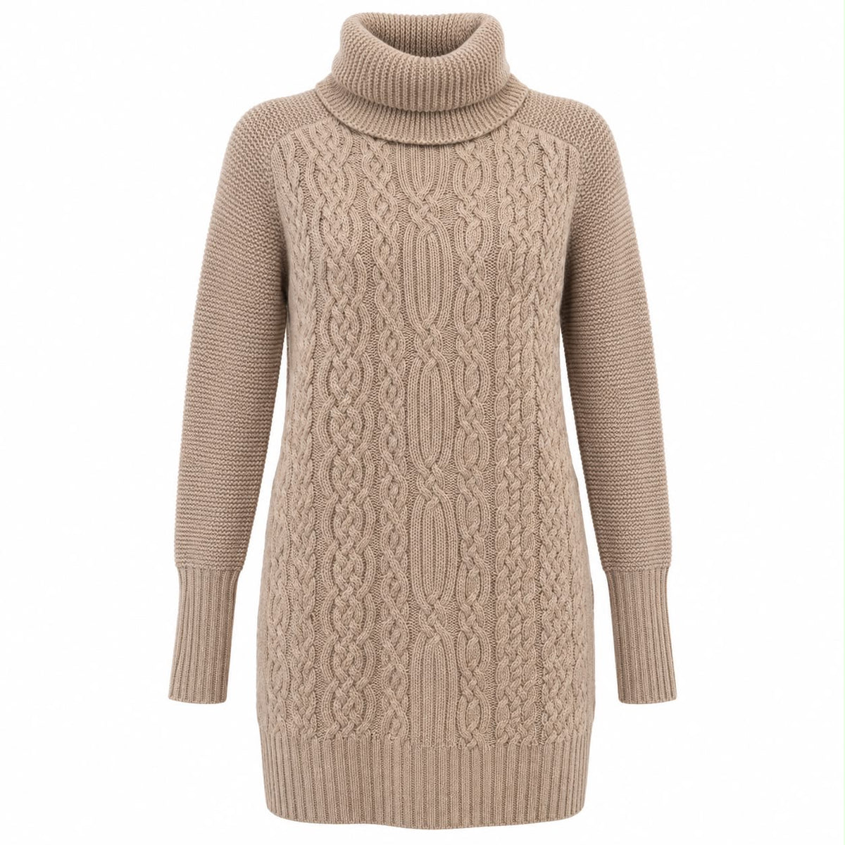 LORO PIANA - DRESS TURTLENECK SAND BEIGE BABY CASHMERE SIZE 38 IT