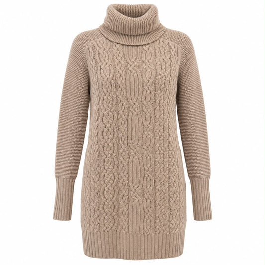 LORO PIANA - DRESS TURTLENECK SAND BEIGE BABY CASHMERE SIZE 38 IT