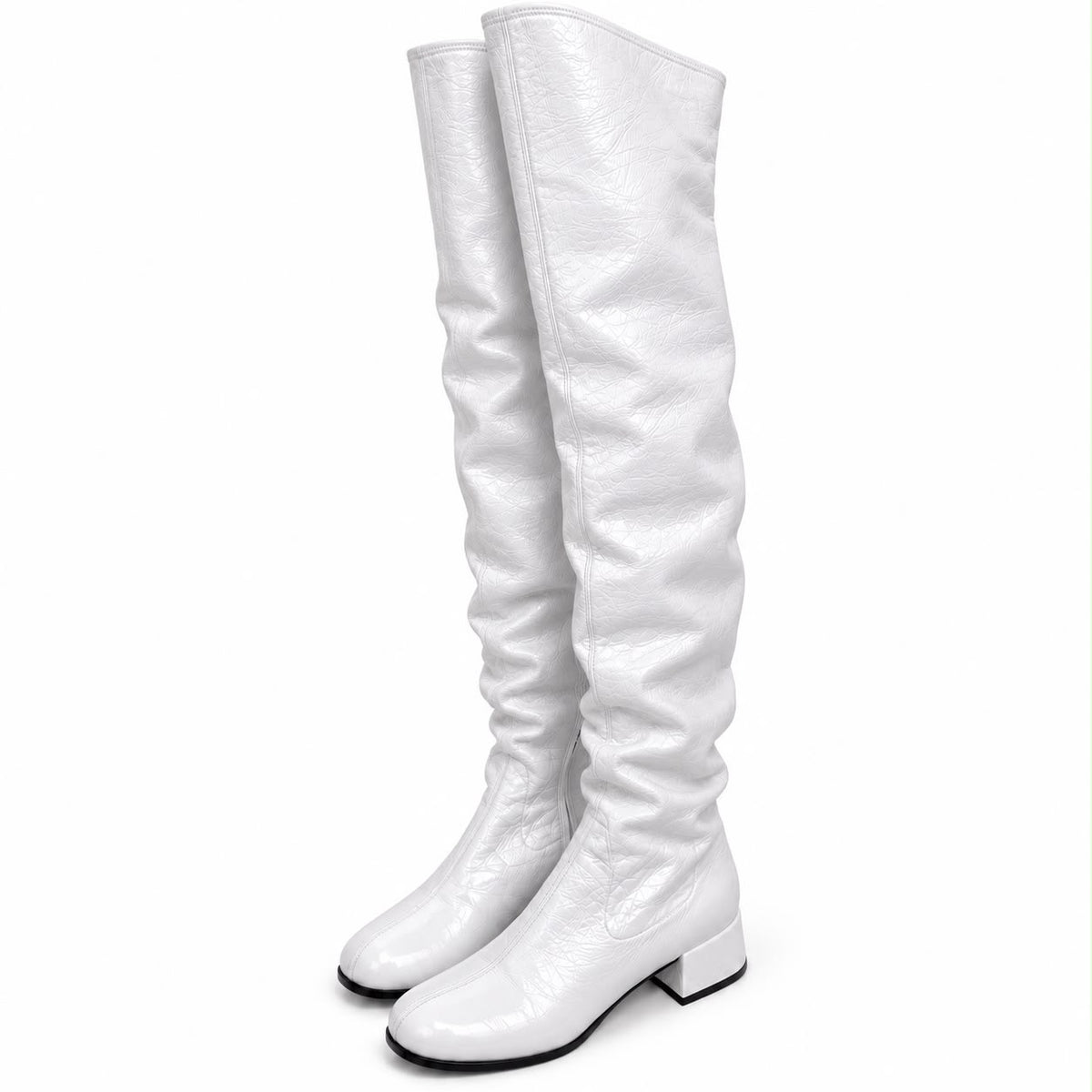 PRADA - HIGH BOOTS WHITE NAPLAK LEATHER SIZE 39 EU