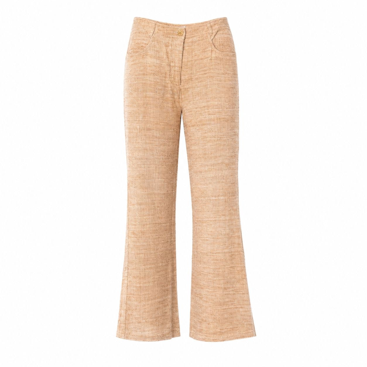 CHANEL - TROUSERS BROW SILK BOUCLÉ SIZE 36 FR