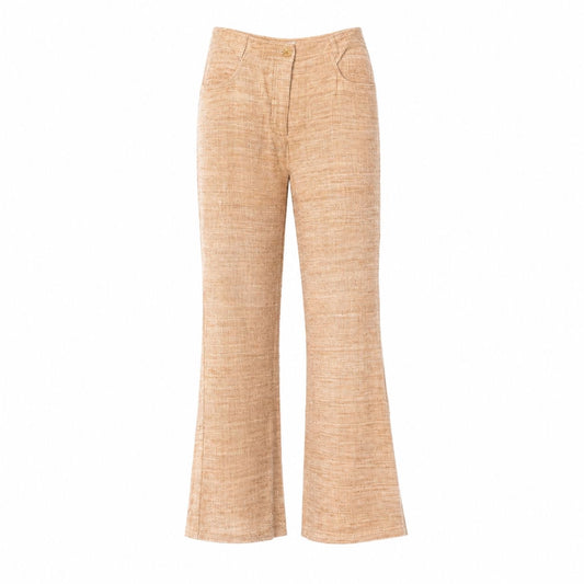 CHANEL - TROUSERS BROW SILK BOUCLÉ SIZE 36 FR