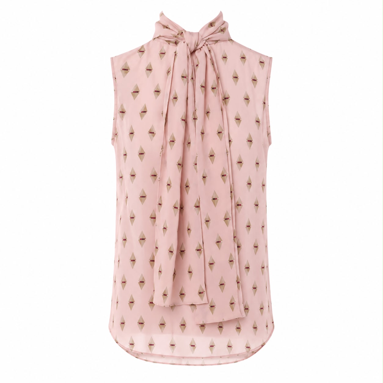 VALENTINO - BLOUSE SLEVELESS PINK SILK WITH NECK BOW SIZE 38 IT