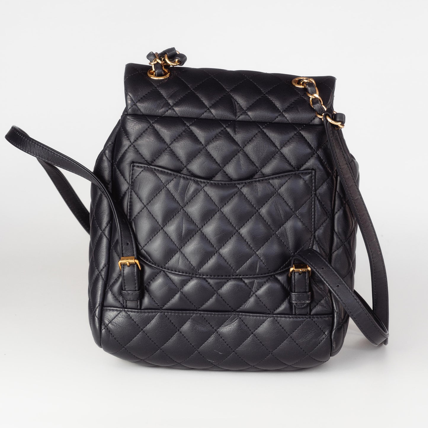 CHANEL - BACKPACK TIMELESS IN BLUE LEATHER WITH GOLD HARDWARE