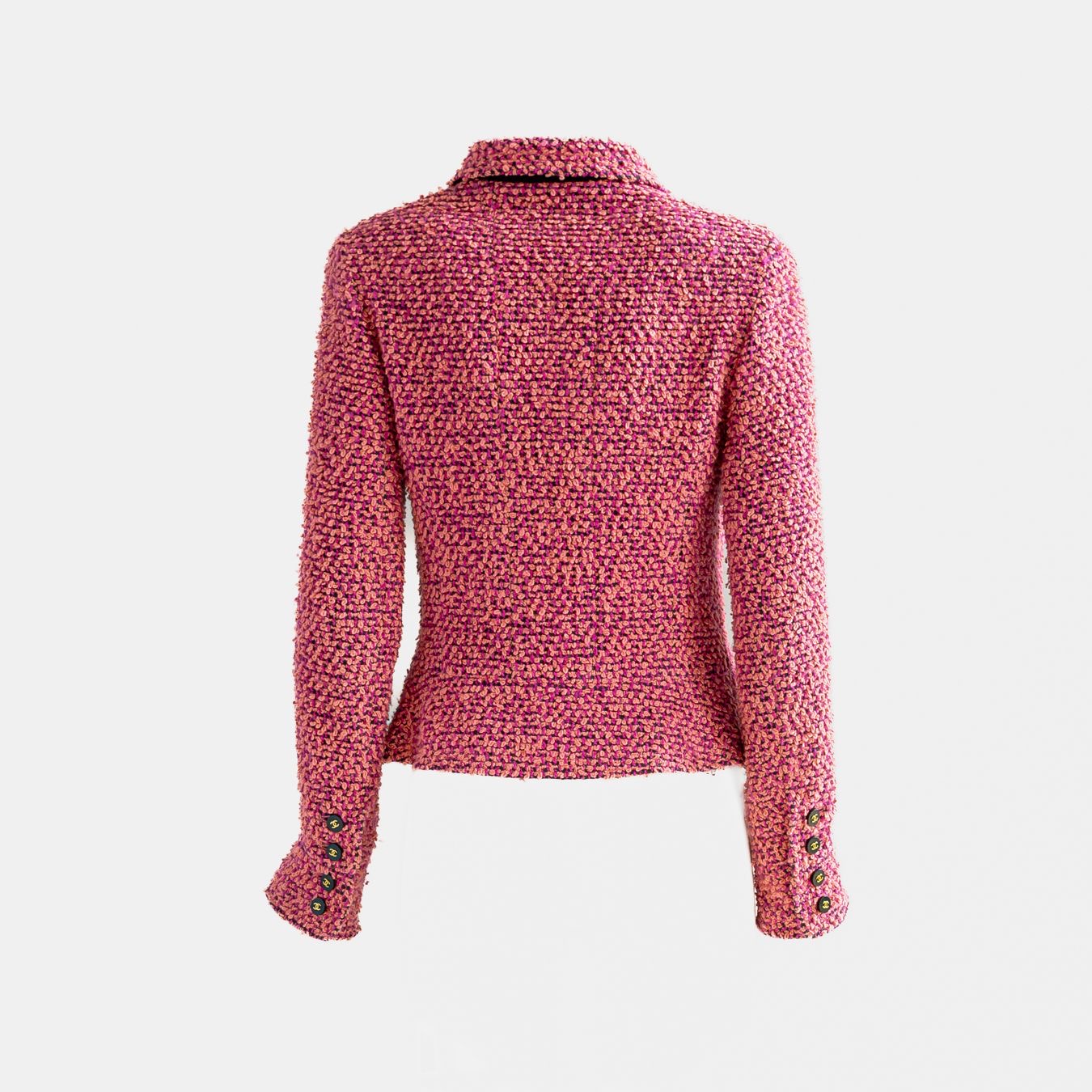 CHANEL - JACKET TWEED PINK SIZE 38 FR