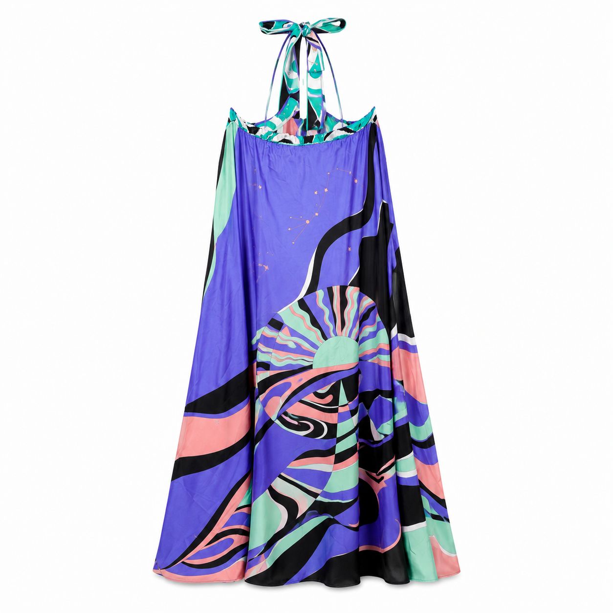 EMILIO PUCCI - MAXI DRESS SILK MULTICOLOR SIZE 42 FR