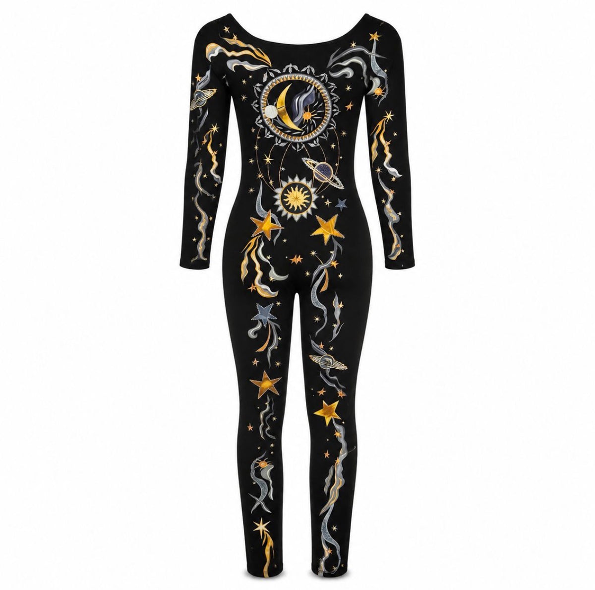 DIOR - BODYSUIT MULTICOLOR CELESTIAL PRINT LONG-SLEEVE SIZE S