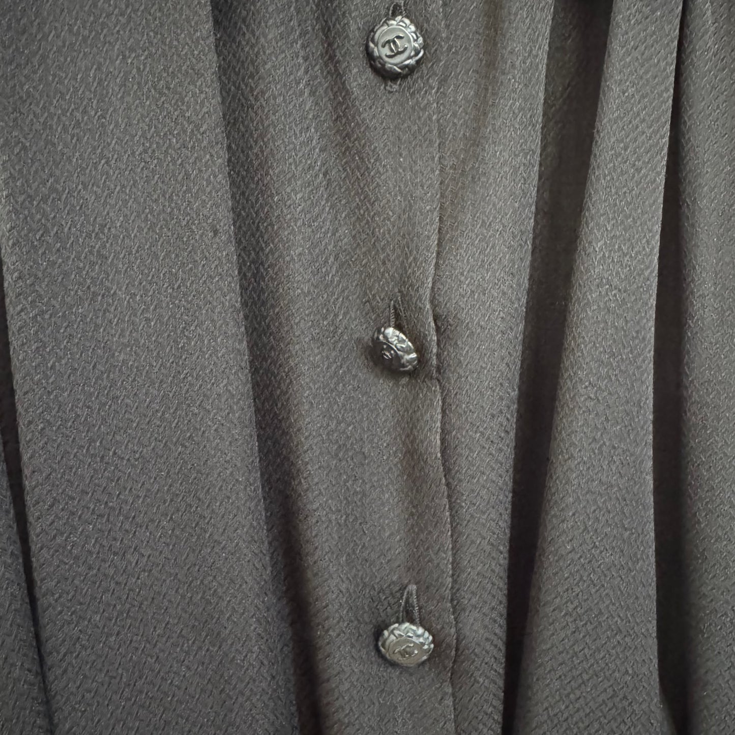 CHANEL - SHIRT BLACK SLEVELESS WITH GATHERED WAIST SIZE 40 FR