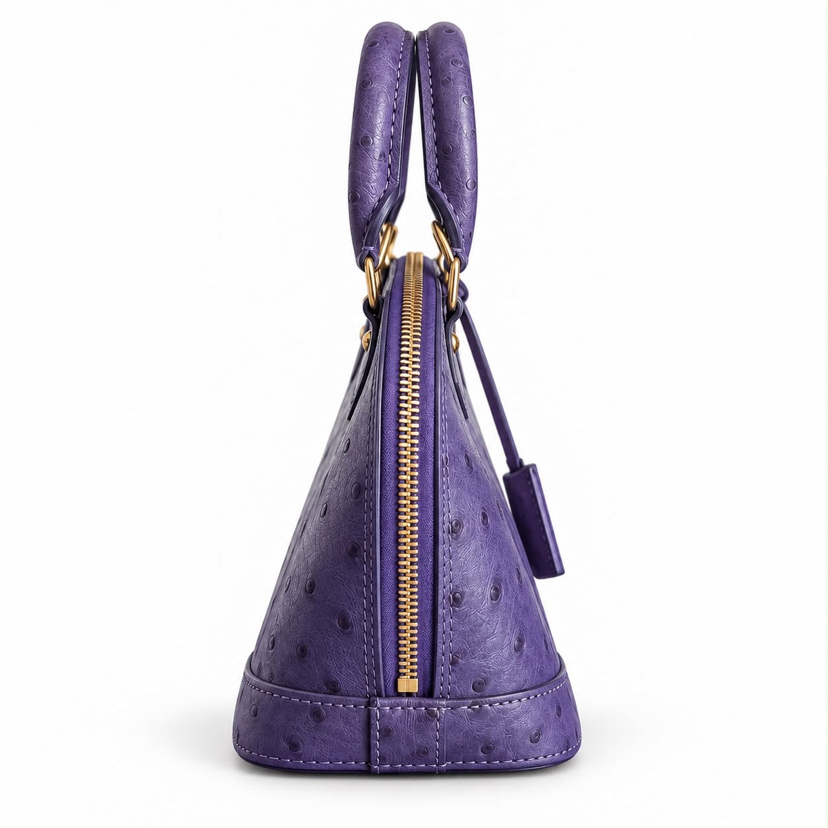 LOUIS VUITTON - BAG ALMA BB PURPLE OSTRICH LEATHER WITH GOLD-TONE HARDWARE