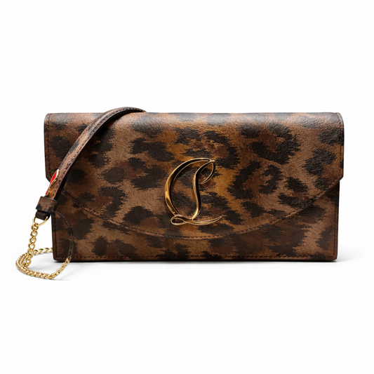 LOUBOUTIN - *BRAND NEW* BAG LOUBI54 PRINT LEATHER GOLD CHAIN