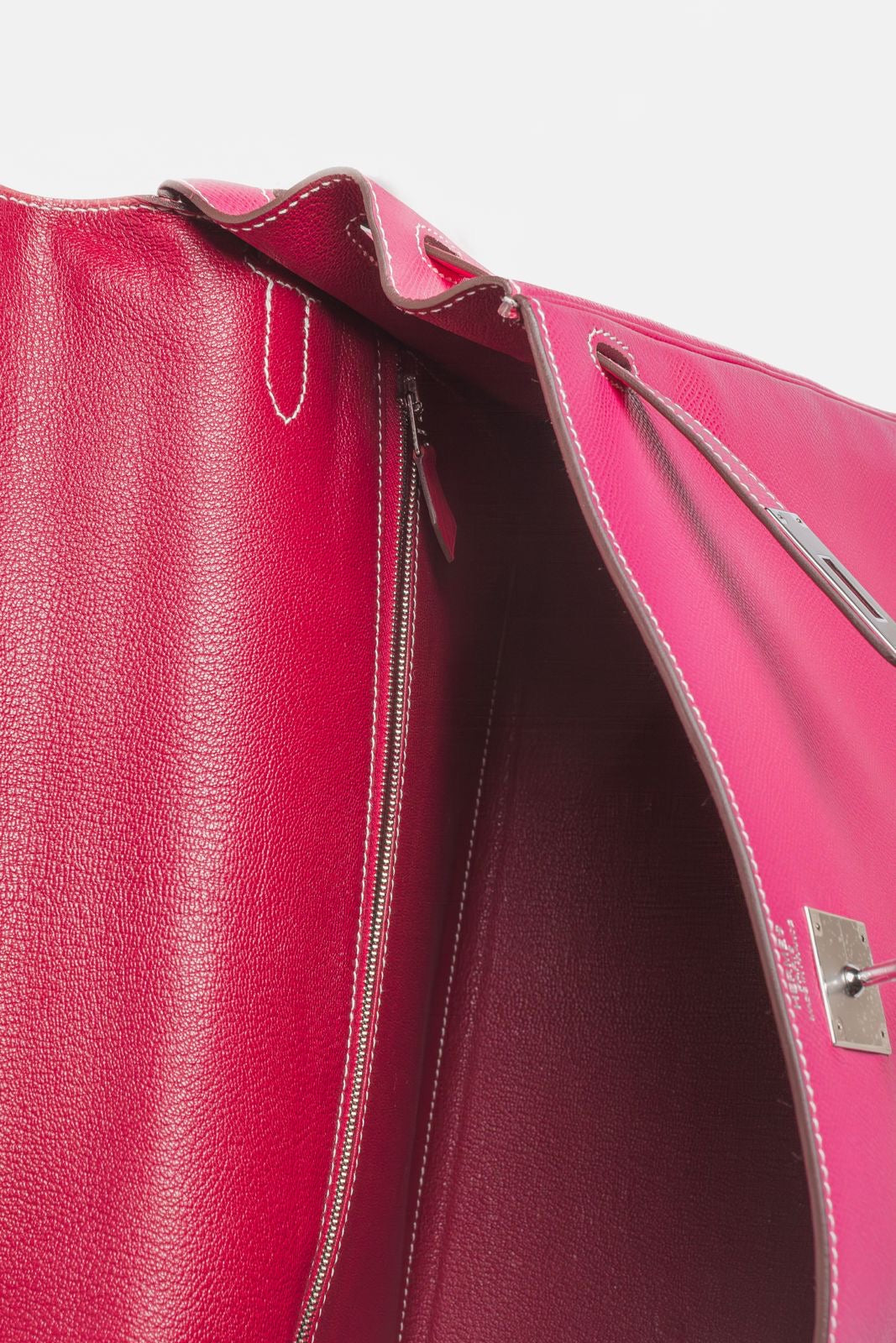 HERMÈS - *RARE* KELLY 35 EPSOM LEATHER ROSE TYRIEN SILVER HARDWARE