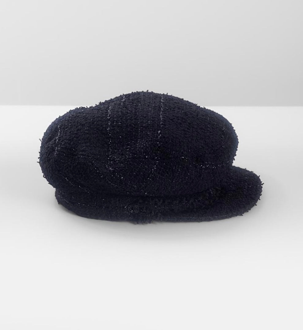 CHANEL - HAT TWEED BLACK SIZE M