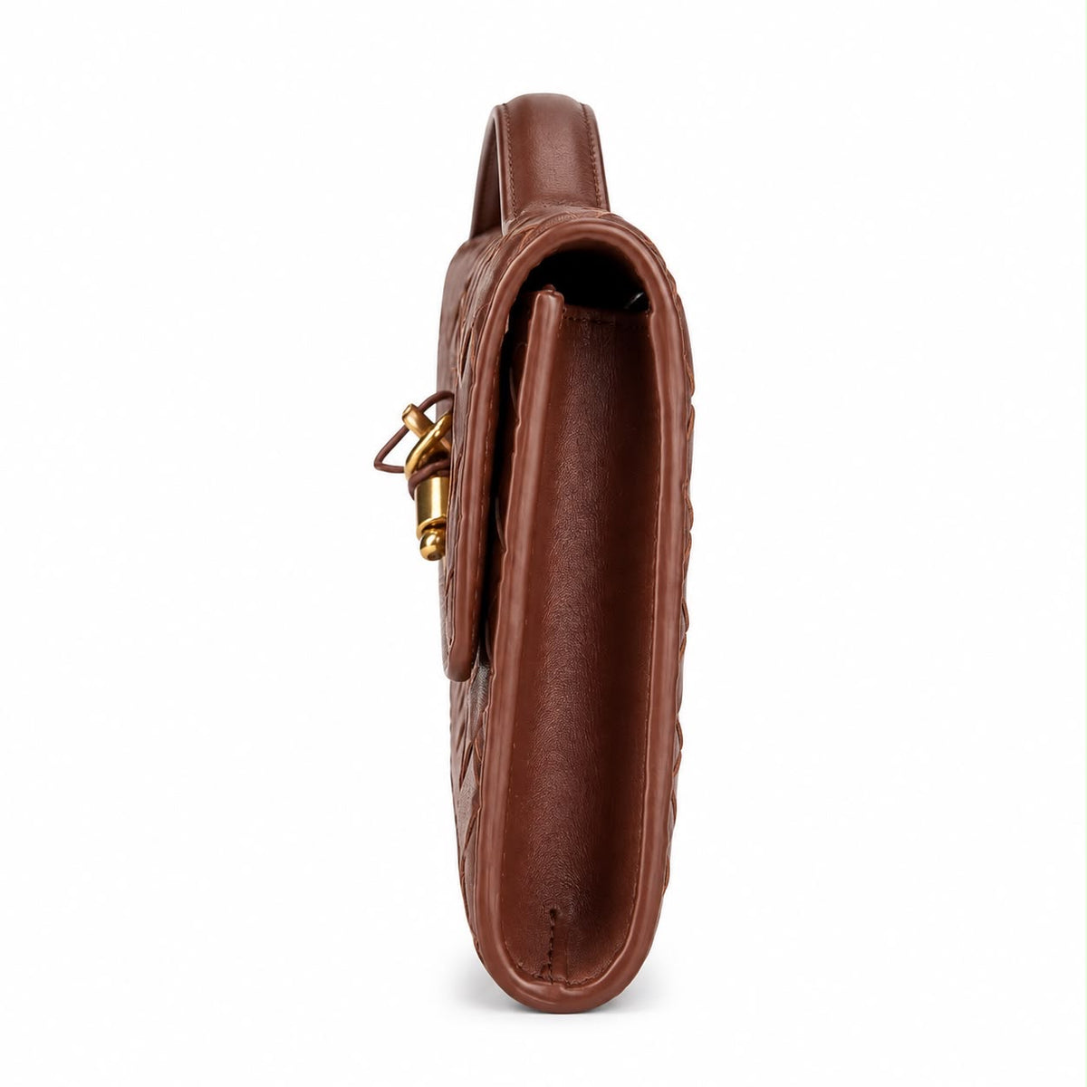 BOTTEGA VENETA - CLUTCH ANDIAMO BROWN LAMBSKIN