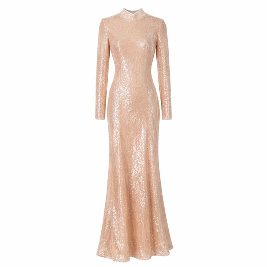 DAVID KOMA - DRESS LONG PINK SEQUINS SIZE 6