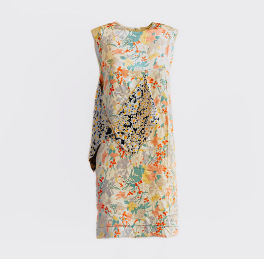 CÉLINE - DRESS MIDI LIGHT MULTICOLOR FLORAL PRINT SIZE 34 FR
