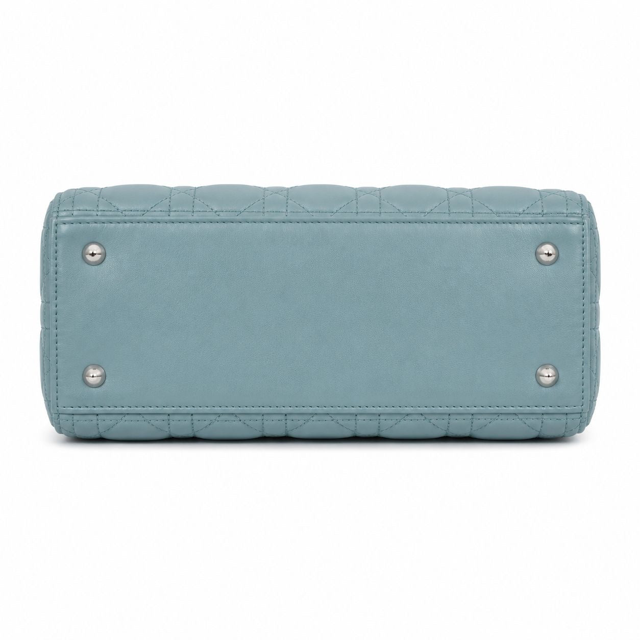 DIOR - *NEVER USED* BAG LADY DIOR MEDIUM LAMBSKIN LIGHT BLUE SILVER HARDWARE