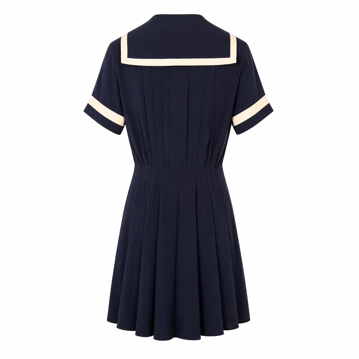 CHANEL - DRESS NAVY SAILOR-STYLE SHORT SIZE S