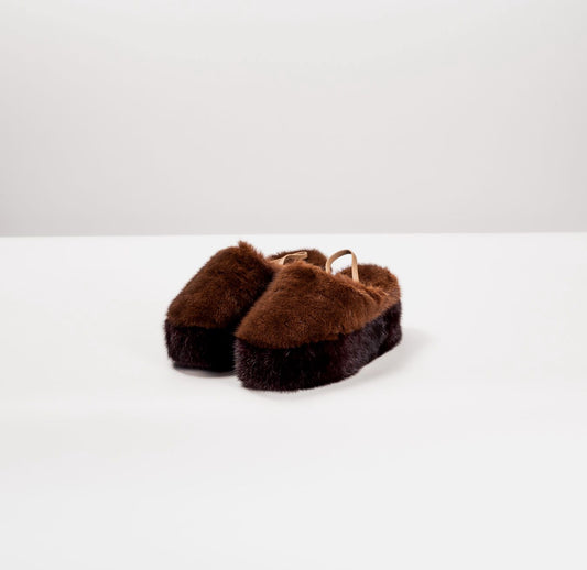 FENDI - *BRAND NEW* SHOES SLINGBACK MINK BROWN 39 EU