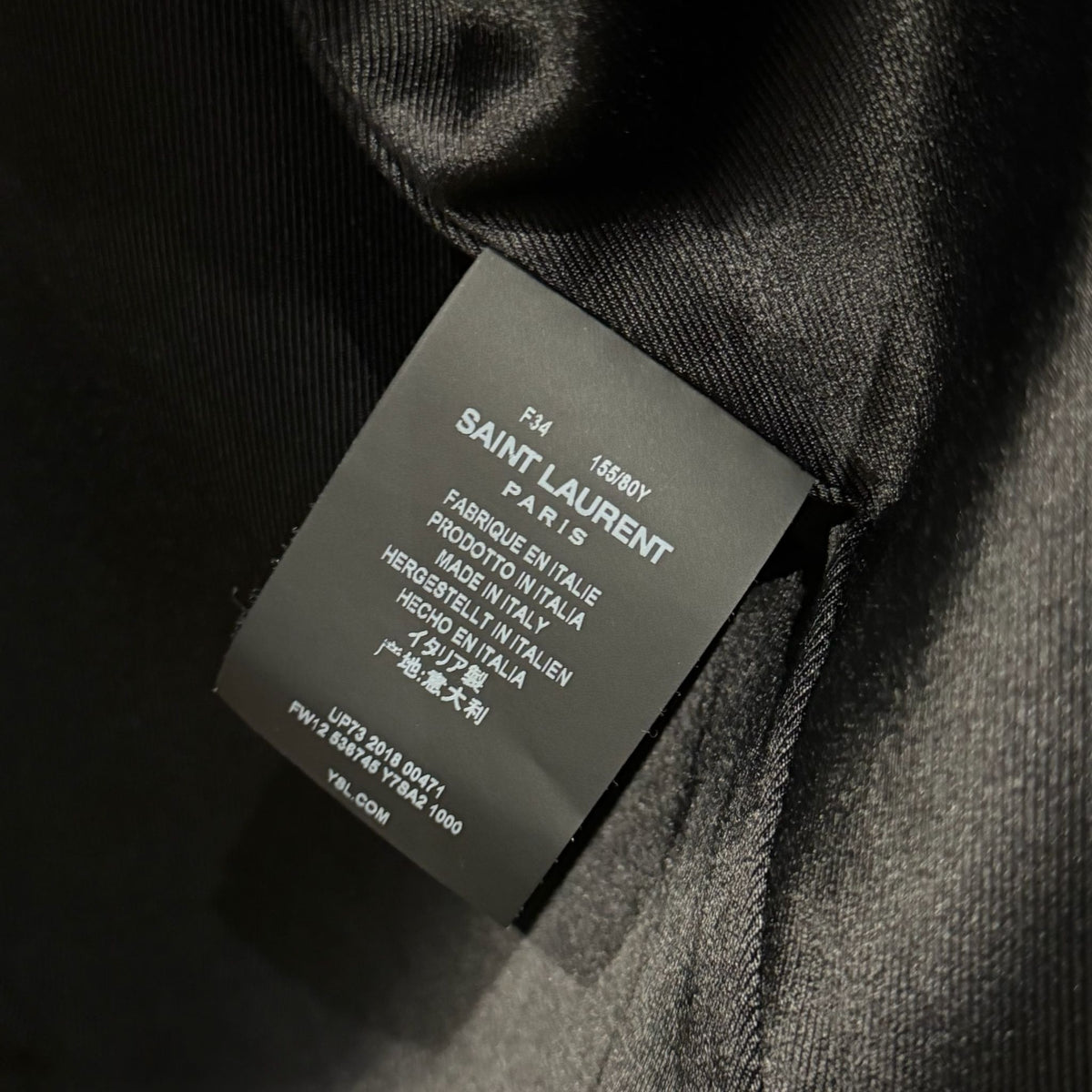 SAINT LAURENT - CAPE BLACK SHEARLING SIZE 34 FR