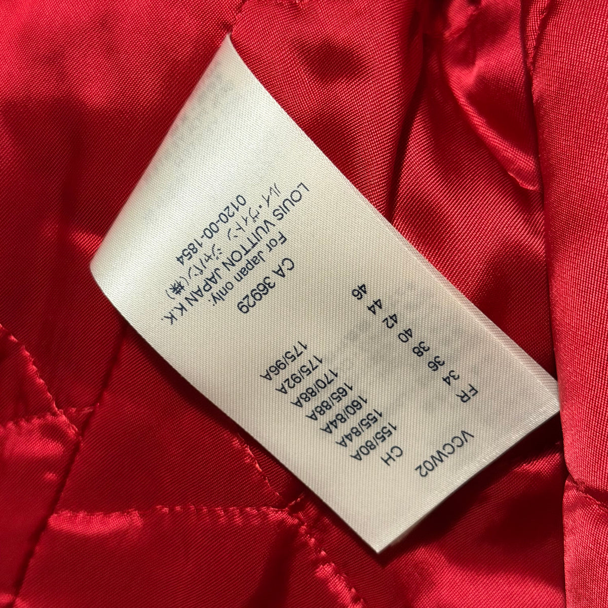 LOUIS VUITTON – BIKER JACKET BLACK MONOGRAM PRINTED LEATHER WITH RED LINING SIZE 40 FR