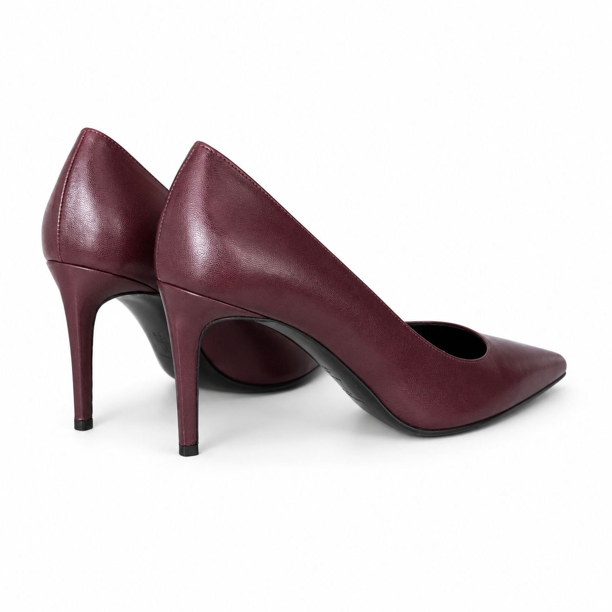 SAINT LAURENT - PUMPS BORDEAUX LEATHER SIZE 37 EU