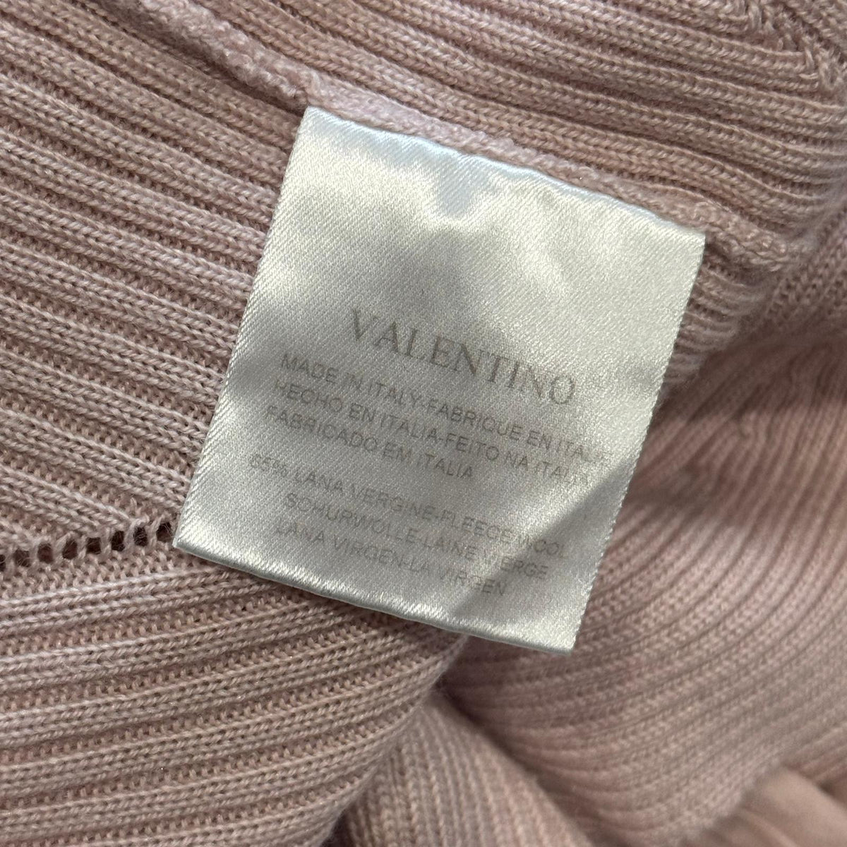 VALENTINO - SWEATER TURTLENECK PINK RIBBED SIZE S