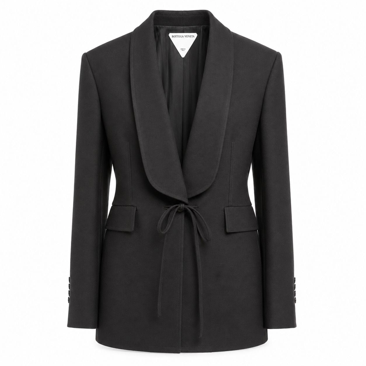 BOTTEGA VENETA - BLAZER OTTOMAN BLACK JACKET SIZE 38 IT