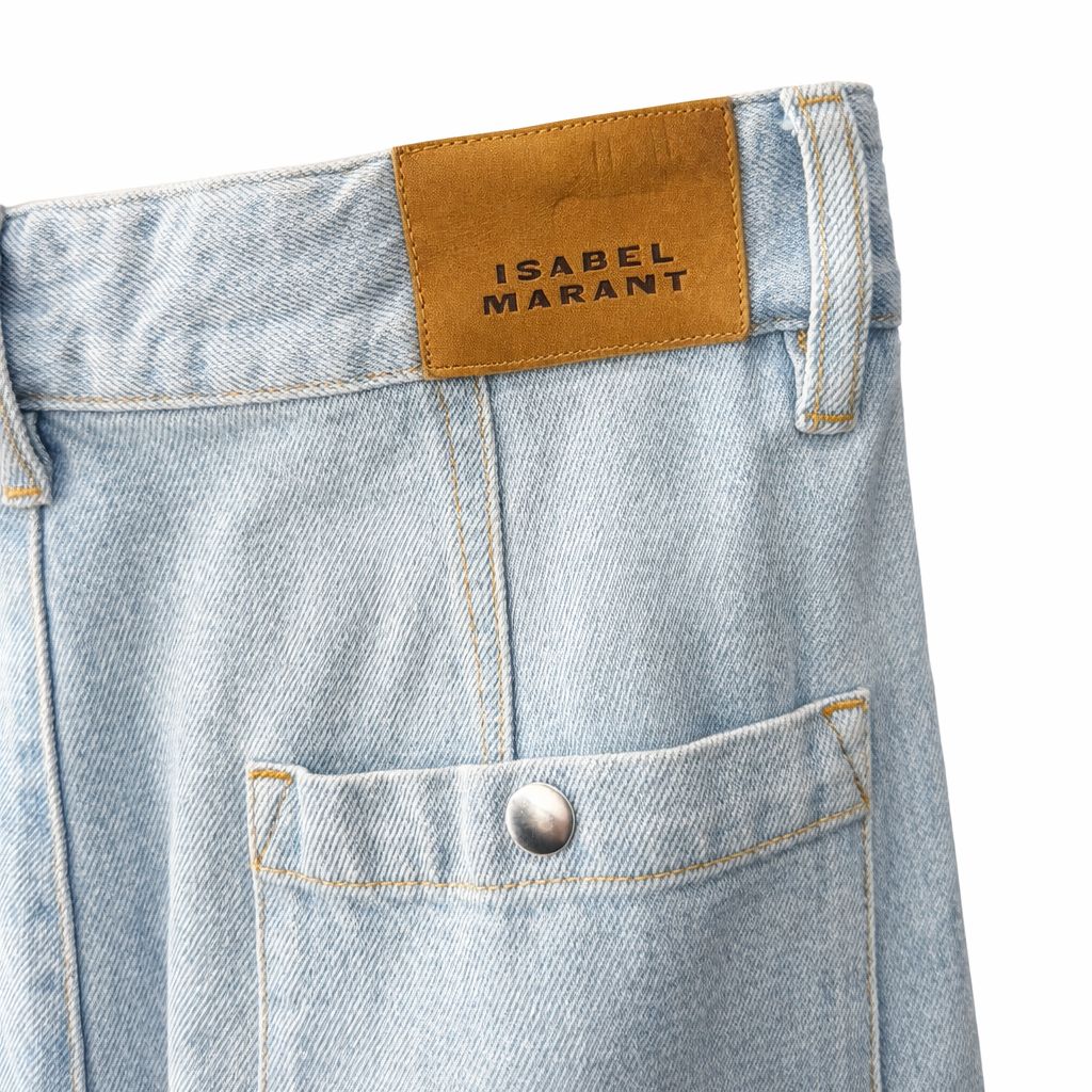 ISABEL MARANT - JEANS ELORE LIGHT BLUE CARGO POCKETS SIZE 38 FR