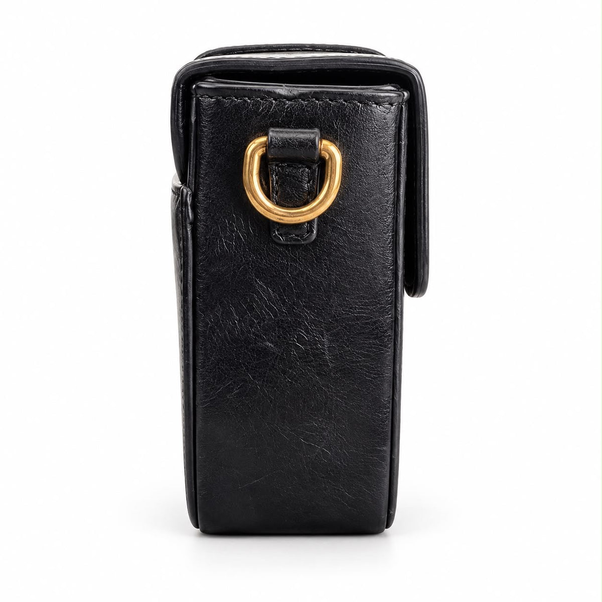 DIOR - BAG 30 MONTAIGNE BLACK LEATHER WITH OBLIQUE SHOULDER STRAP