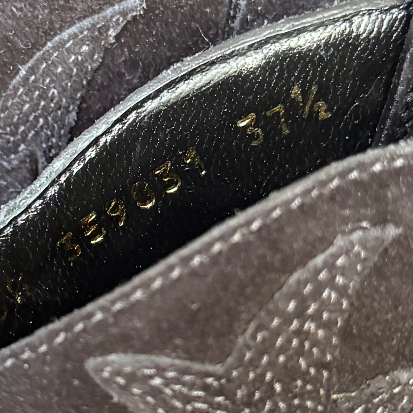 SAINT LAURENT - STILETTO BOOTIES BLACK SUEDE LEATHER SIZE 37,5 EU