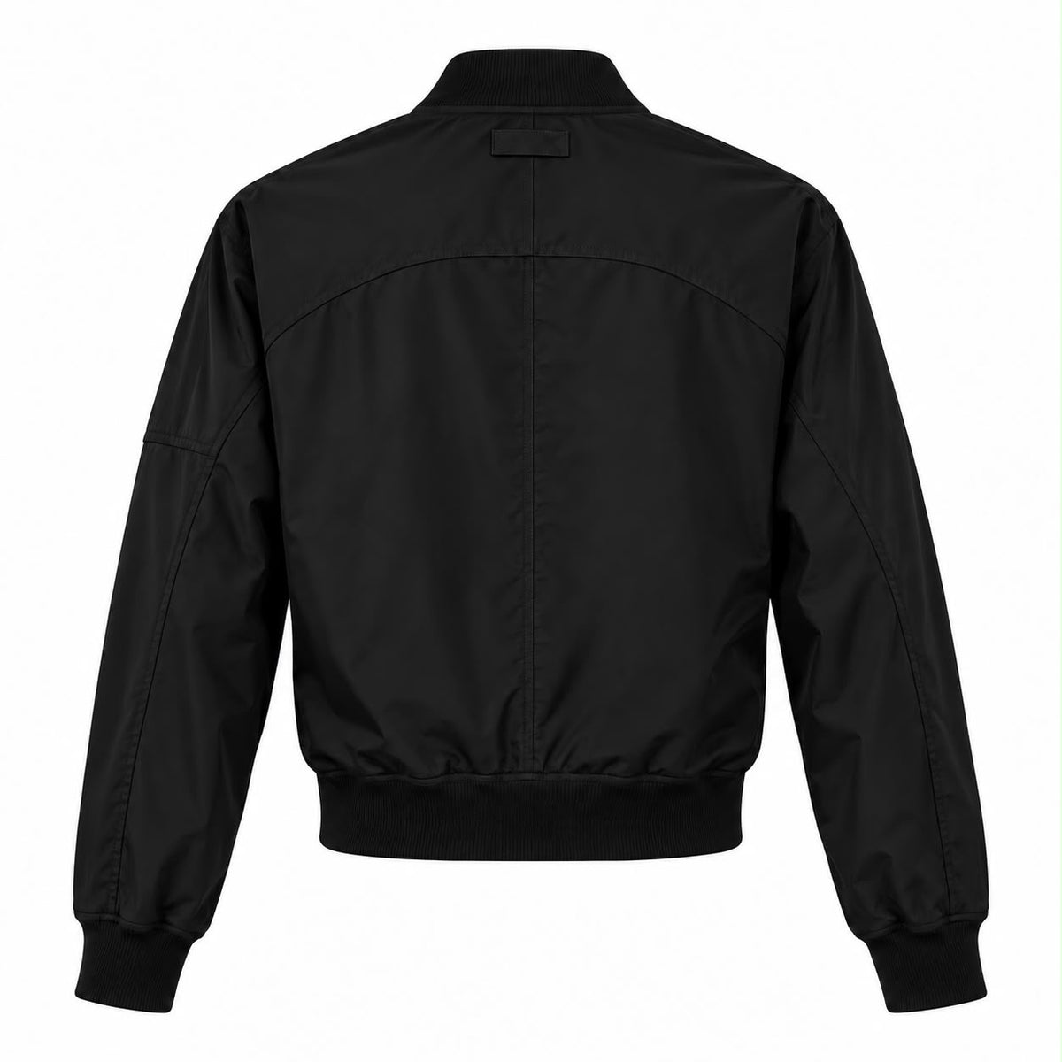 HERMÈS - JACKET BOMBER BLACK WITH FRONT ZIP & SLEEVE POCKET SIZE 34 FR