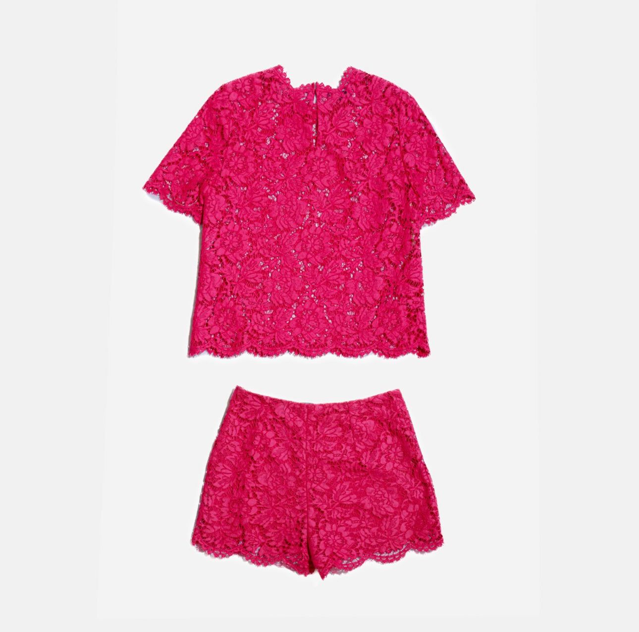 VALENTINO - SET T-SHIRT AND SHORTS PINK LACE SIZE 38 IT