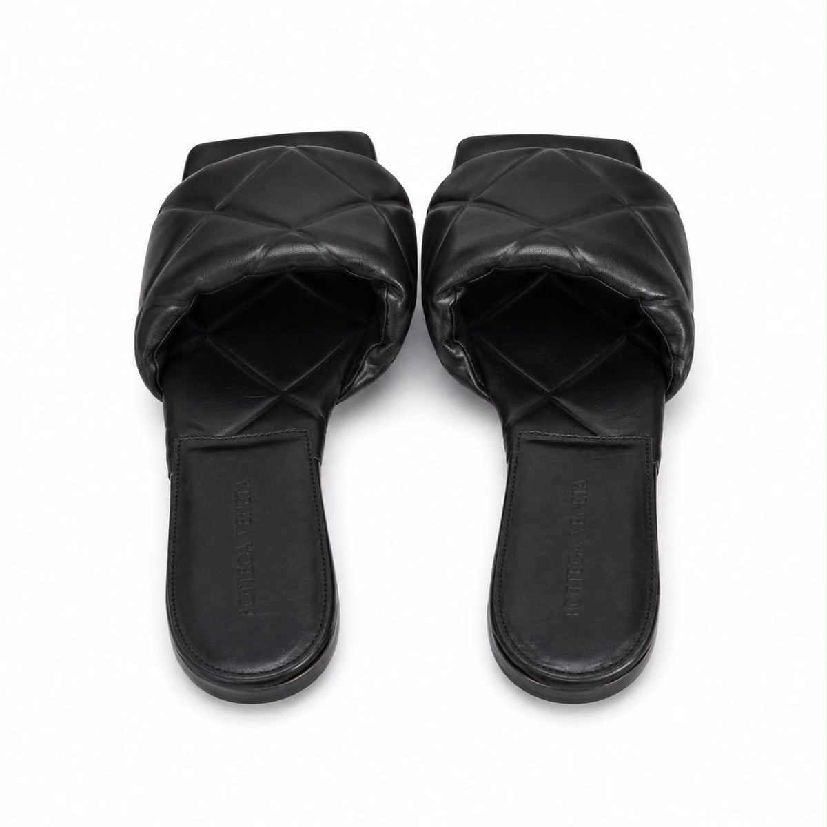 BOTTEGA VENETA - SANDALS LIDO BLACK LEATHER SIZE 37 EU