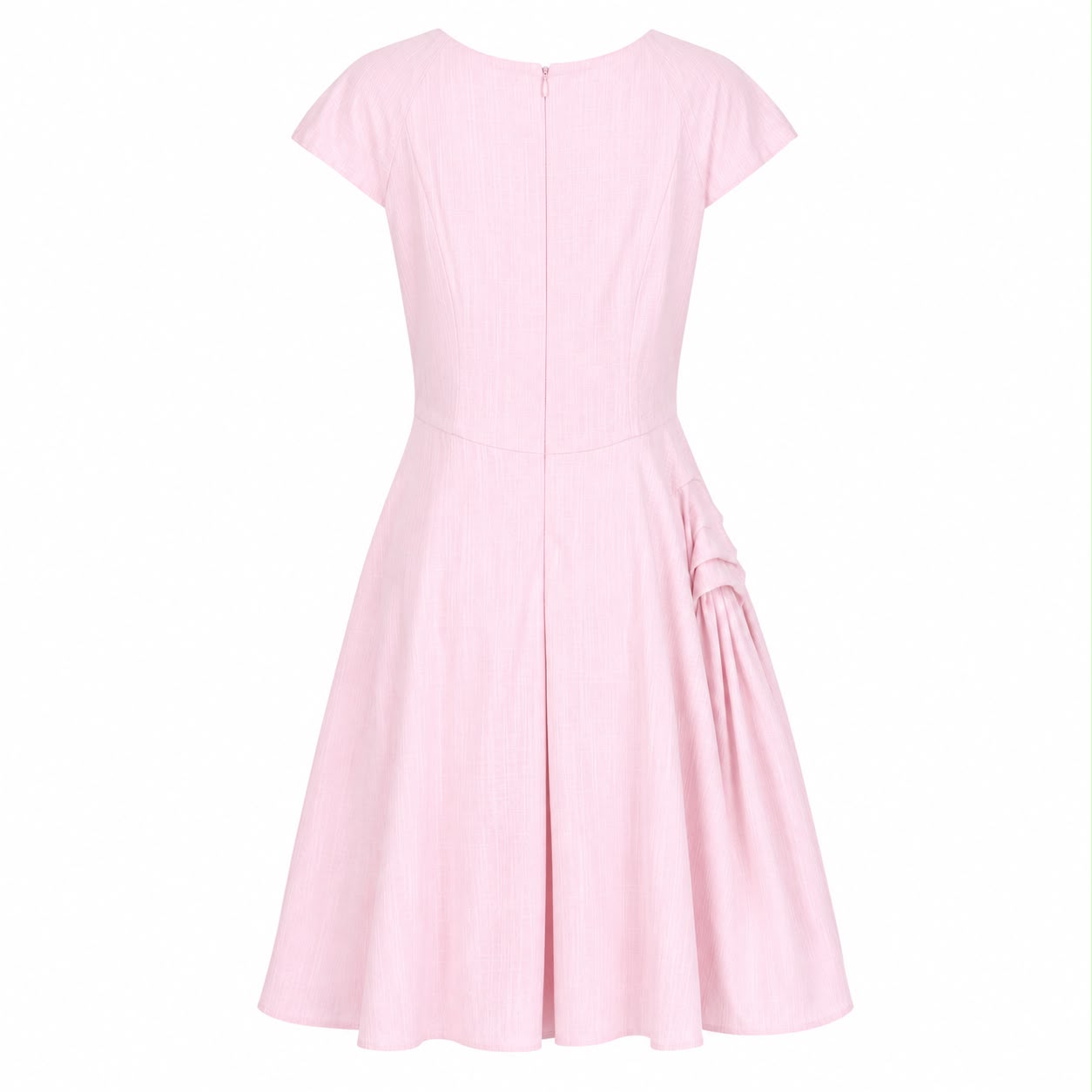 CHANEL - DRESS MIDI PINK COTTON SIZE 40 FR