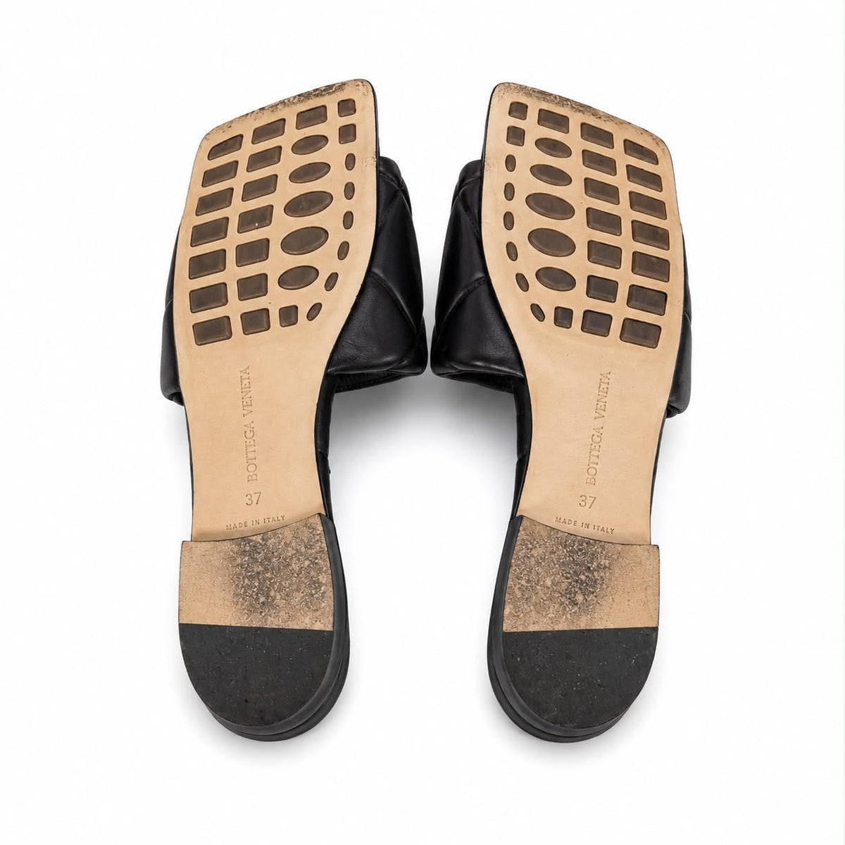 BOTTEGA VENETA - SANDALS LIDO BLACK LEATHER SIZE 37 EU