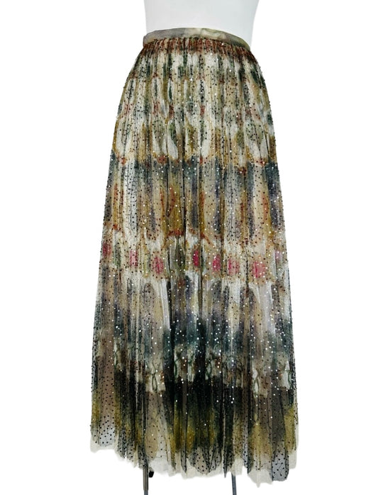 DIOR - Long skirt multicolor paiettes size 36 FR