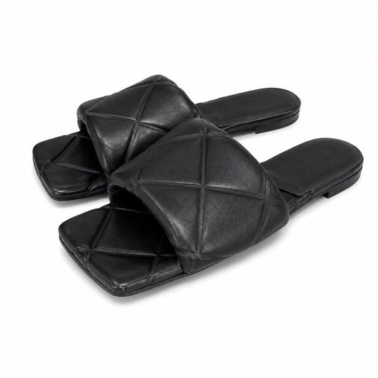 BOTTEGA VENETA - SANDALS LIDO BLACK LEATHER SIZE 37 EU