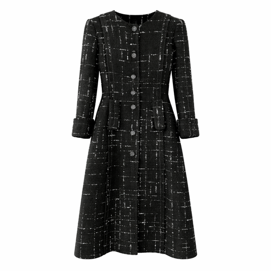 CHANEL - *NEVER WORN* MAXI COAT BLACK SILVER DETAILS SIZE 38 FR