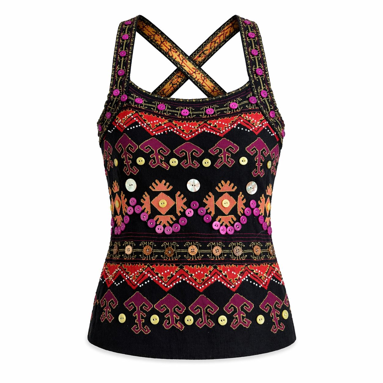 DIOR - SET TOP AND CARDIGAN BLACK WITH MULTICOLOR DETAILS SIZE  40 FR
