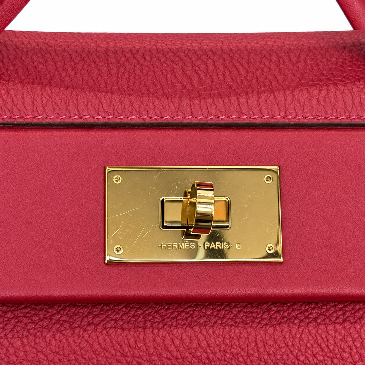 HERMÈS - BAG 24/24 ROUGE VIF & ROUGE PIMENT TAURILLON LEATHER SIZE 29