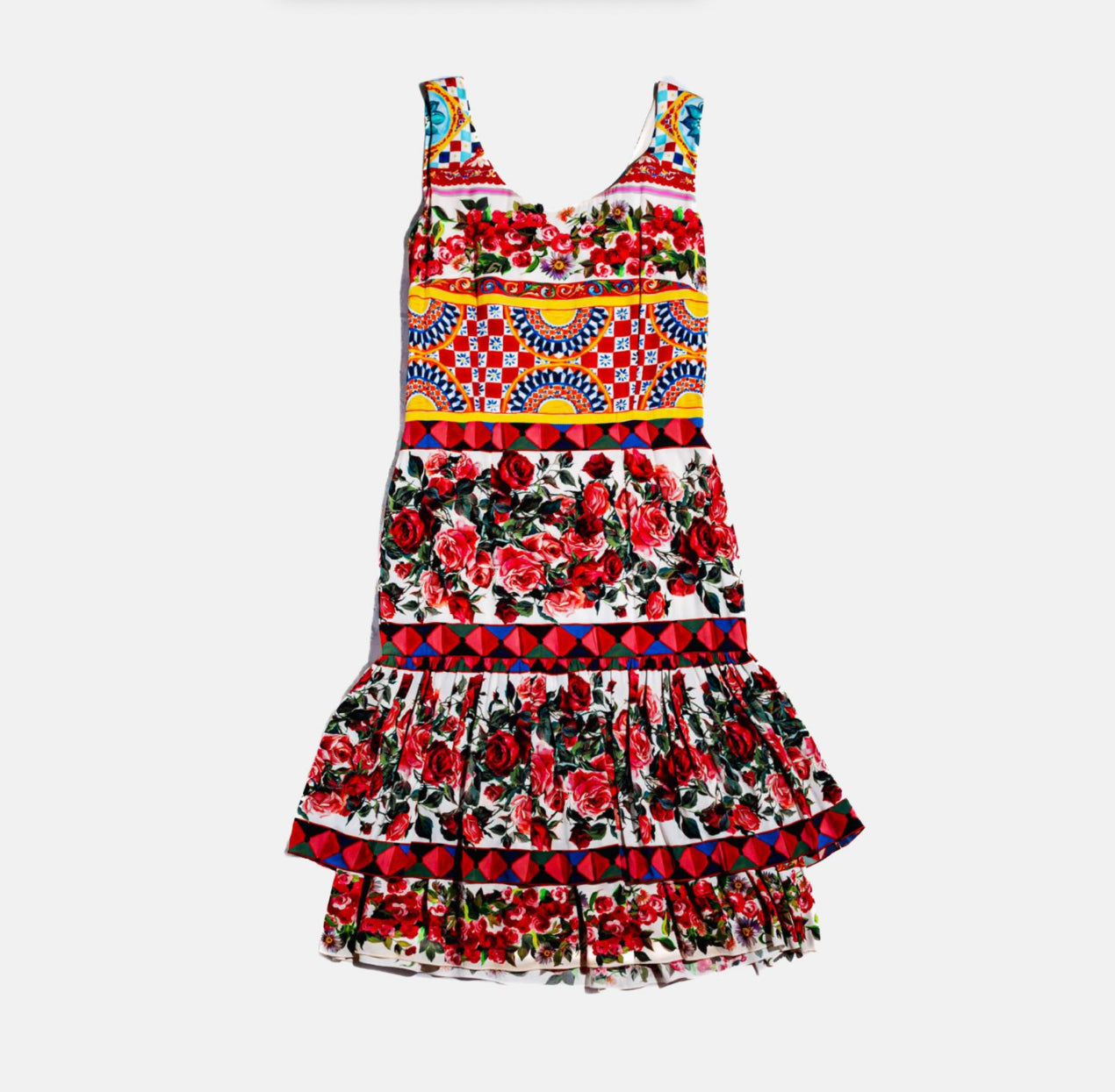DOLCE & GABBANA - DRESS MINI MAMBO PRINT MULTICOLOR SIZE 40 IT