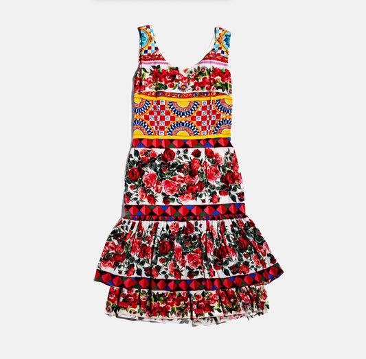 DOLCE & GABBANA - DRESS MINI MAMBO PRINT MULTICOLOR SIZE 40 IT