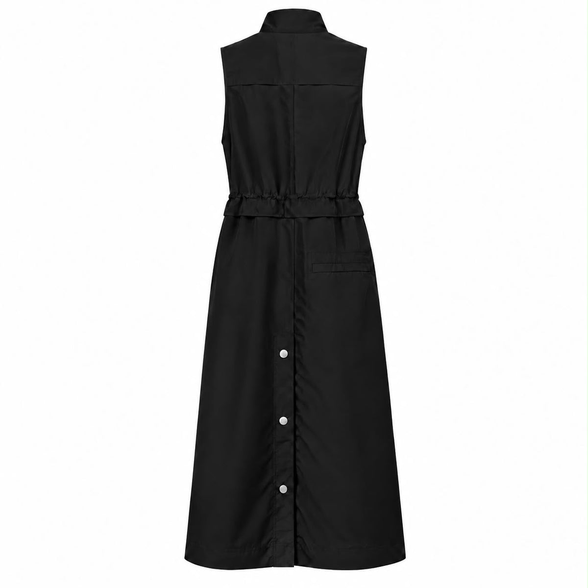 HERMÈS - *NEW* DRESS LONG SLEVELESS BLACK WOOL-BLEND SIZE 34 FR