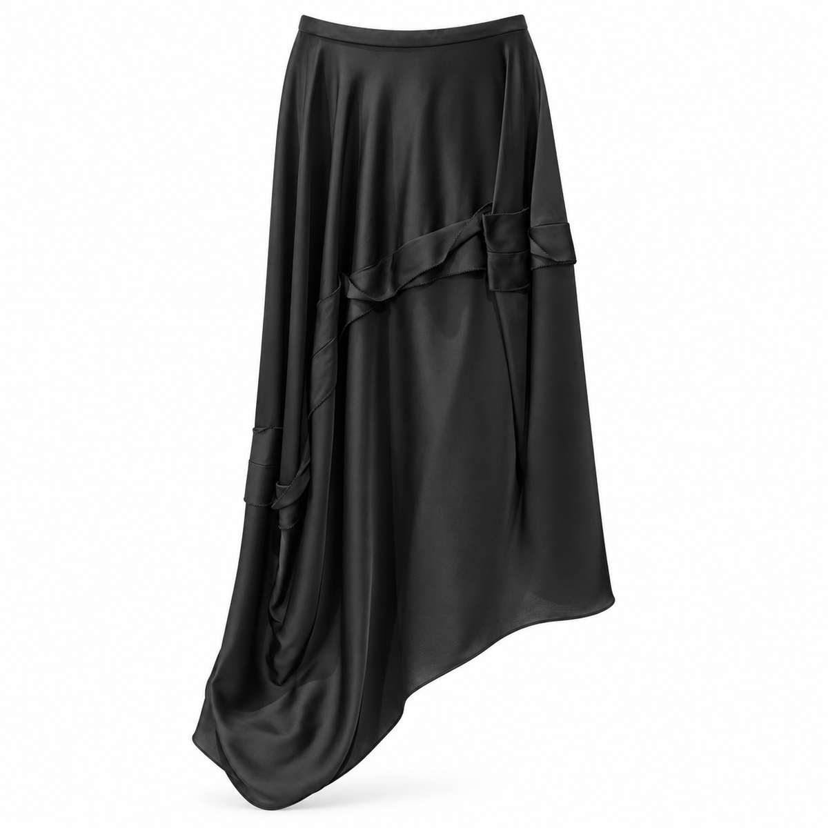 ALEXANDER MCQUEEN - SKIRT LONG ASYMMETRIC BLACK SIZE XS