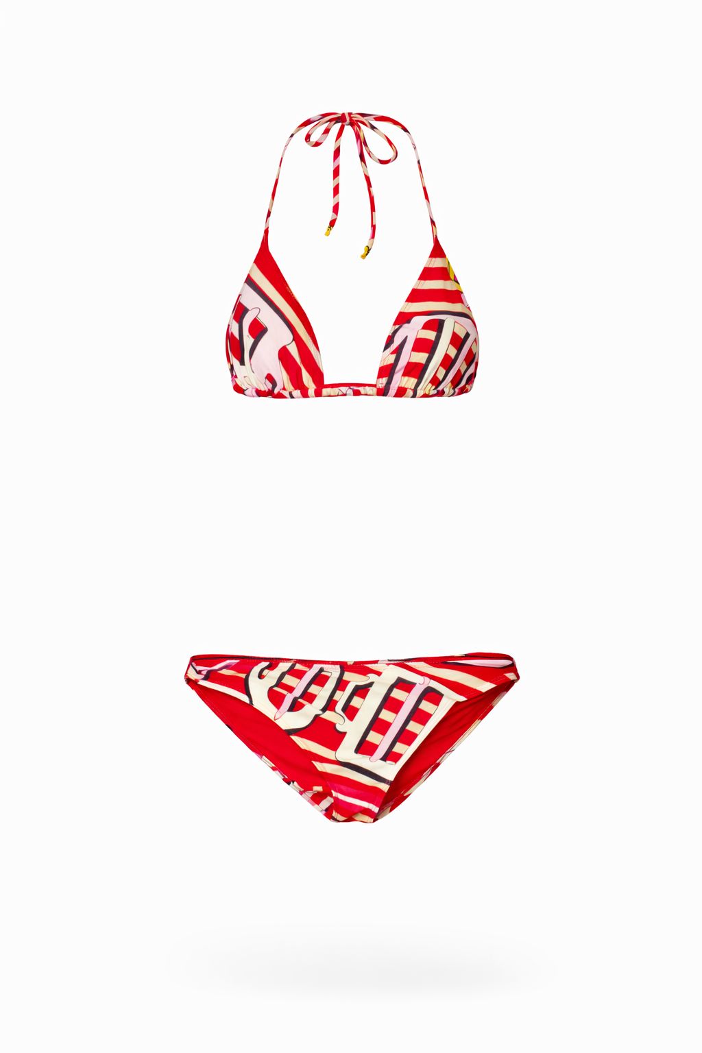 HERMÈS - BIKINI TWO PIÈCES RED-TONE PRINT SIZE 38FR/36FR