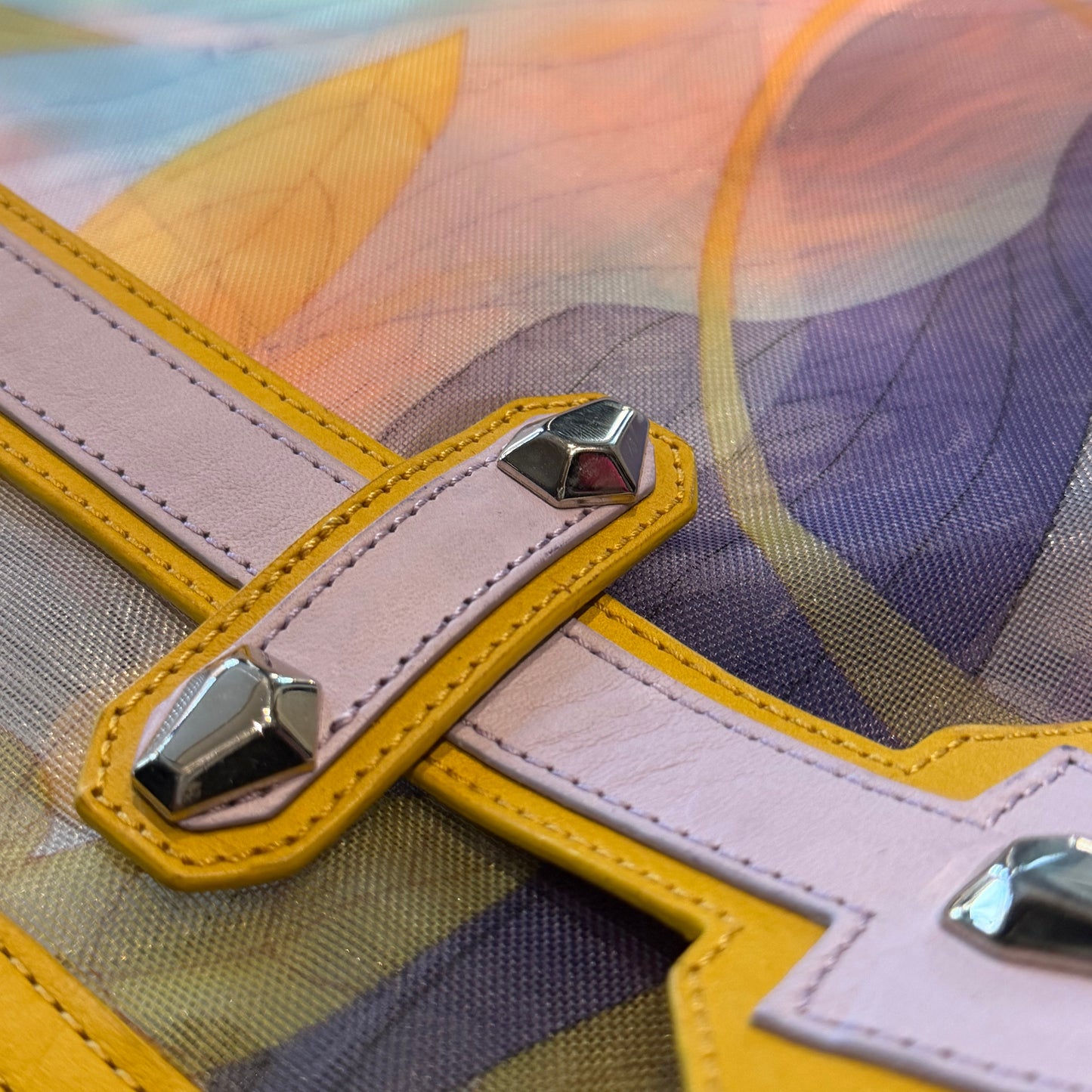 EMILIO PUCCI - MAXI POUCH WITH LEATHER DETAILS MULTICOLOR